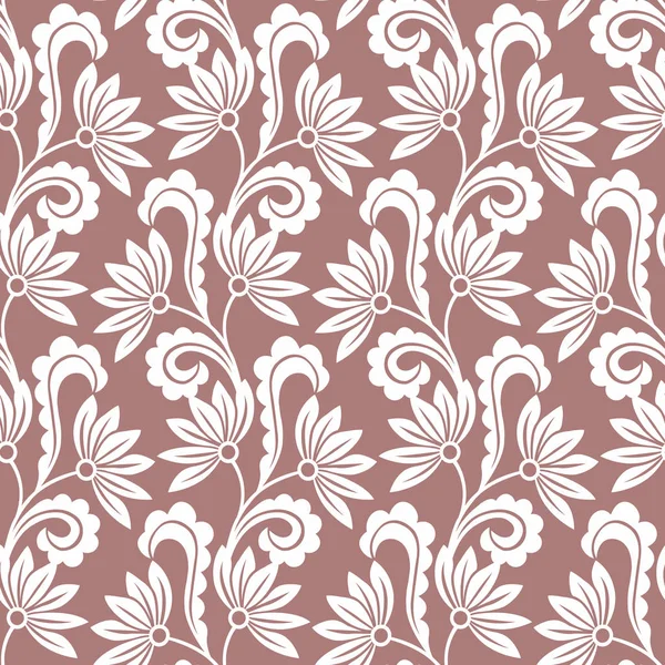 Seamless Swirly Leaves Pattern Design — Stock Vector