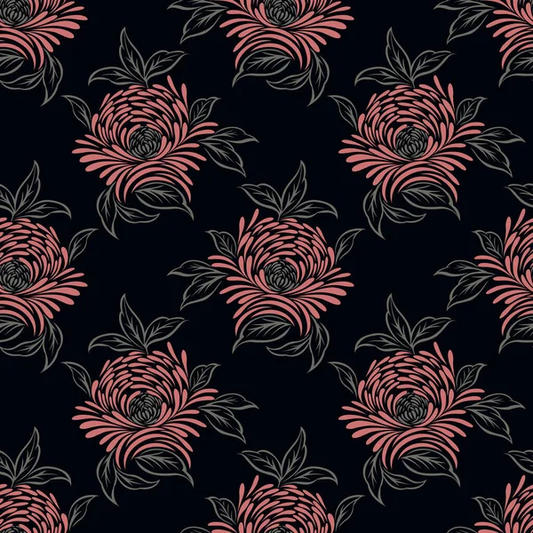 Diseño Patrón Flor Rosa Abstracta Sin Costuras — Vector de stock