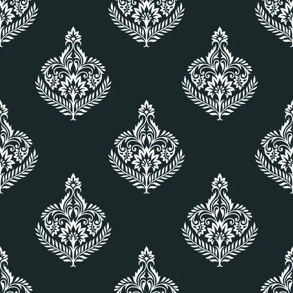 Seamless Traditional Asian Damask Wallpaper Design — Stock Vector
