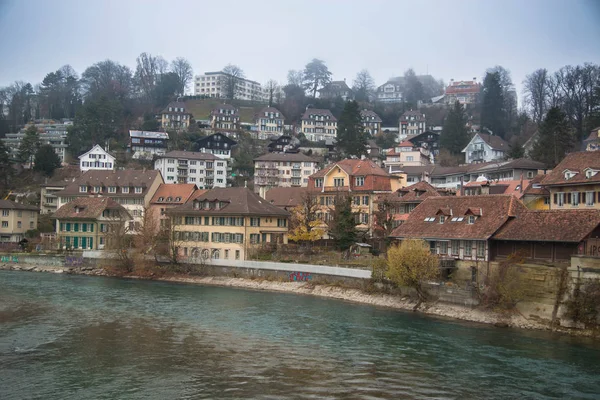 Bern Med Utsikt Från Floden Aare Schweiz — Stockfoto