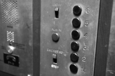 Vintage Asansör düğmelerini kapat.