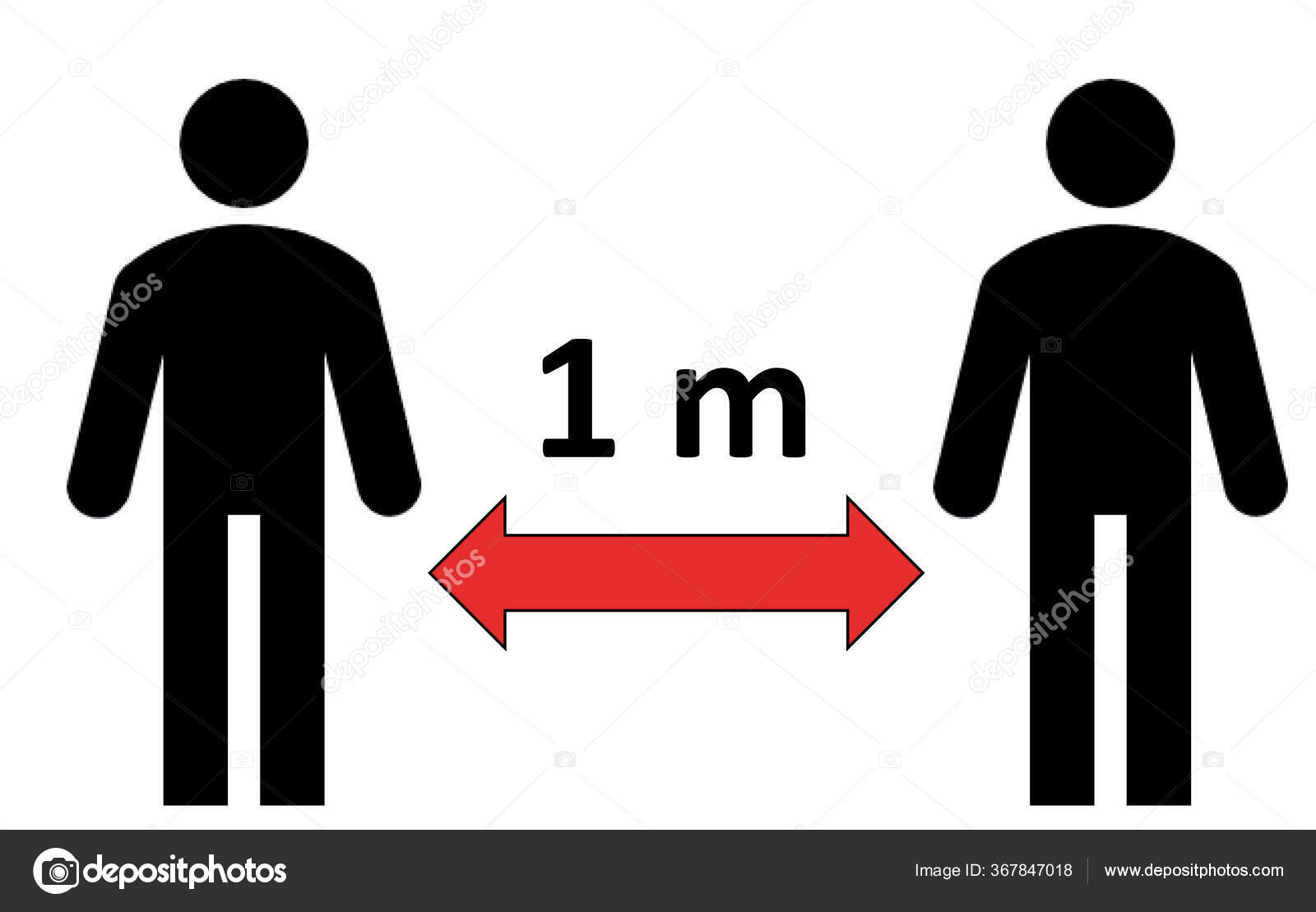 Image Simple Symbolisant Mesure Distance Sociale Maintenir