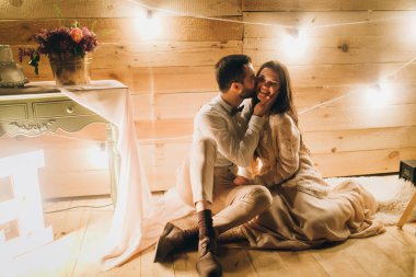 öpüşme yeni evli genç güzel Çift 