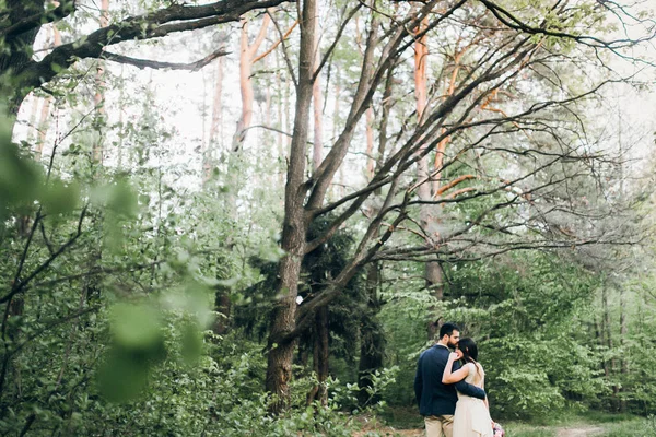 Feliz Joven Pareja Abrazándose Parque — Foto de Stock