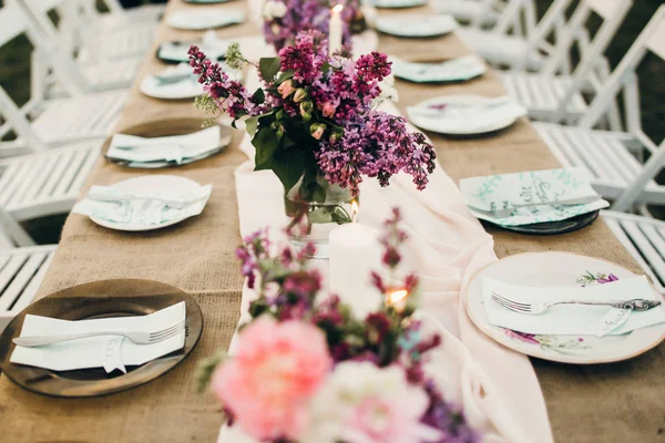 Réception Mariage Belle Décoration Table — Photo