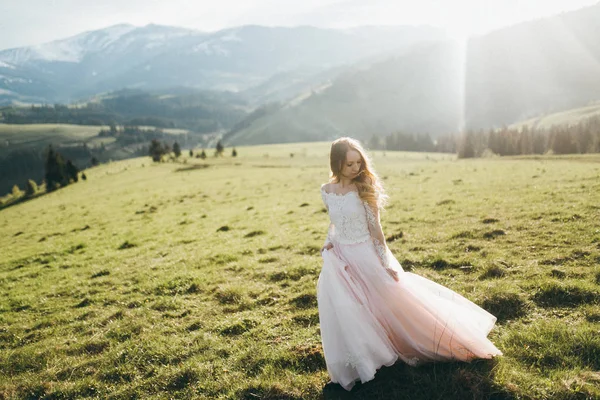 Delicate Frumos Mireasa Pozând Aer Liber — Fotografie, imagine de stoc