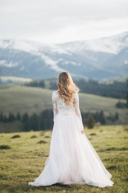 Açık havada poz hassas güzel gelin