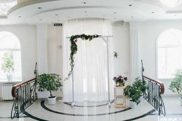 Bela Cerimônia Casamento Decoração Dentro Casa — Fotografia de Stock