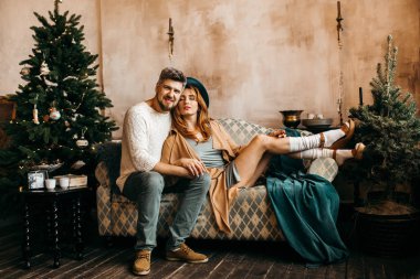 Noel genç güzel Çift 