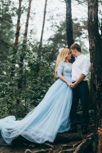 Bella Giovane Coppia Nel Parco Estivo Tenendosi Mano — Foto Stock