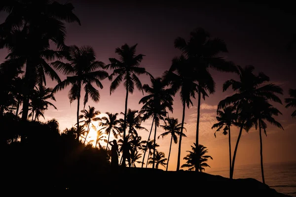 Krásný Západ Slunce Pláži Srí Lanka — Stock fotografie