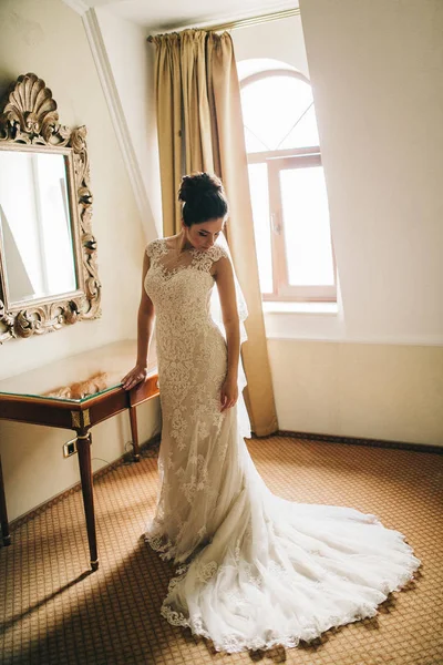 Young Beautiful Bride Posing Indoors — Stock Photo, Image