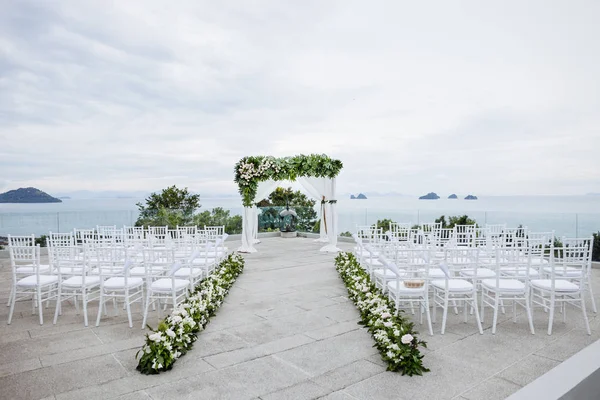 Praia Local Casamento Livre Com Pinheiro Fundo Oceano Koh Samui — Fotografia de Stock