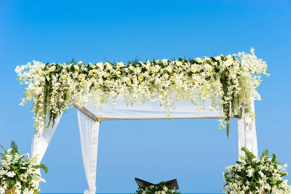 Floral Flores Decoração Arcos Casamento Com Altar Casamento — Fotografia de Stock