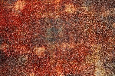 Ağır leke oksidasyon doku yüzeyi ile paslı çelik levha