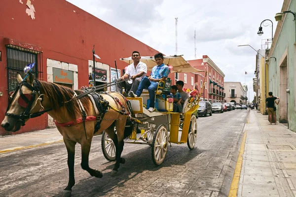 Merida / Yucatan, Meksika - 31 Mayıs 2015: at taşıma hizmeti Merida şehir sokak — Stok fotoğraf