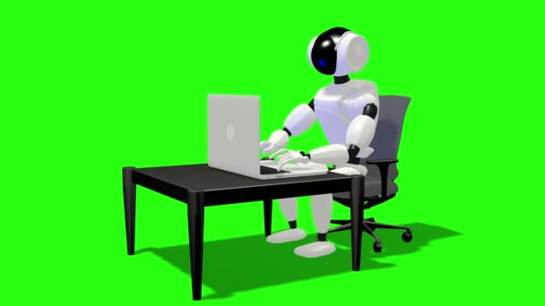 Tipos Robots Portátil Inconsútil Bucle Render — Vídeo de stock