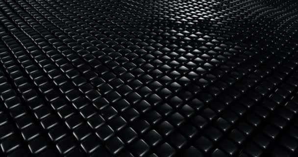 Moto astratto d'onda di cubi neri . — Video Stock