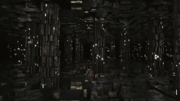 Μυστηριώδης sci fi υπόγειο περιβάλλον. — Αρχείο Βίντεο