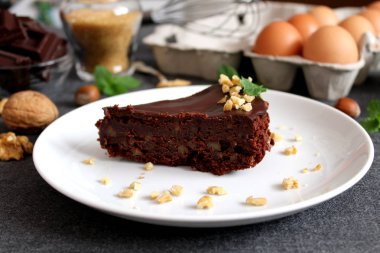 İçindekiler, glüten için mutfak malzemeleri, bedava pasta. Diyet gıda konsepti. Kopyalama alanı olan üst görünüm.