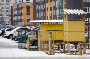Konut gaz kaynağı. gaz Distribütör, sarı gaz