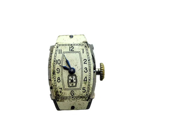 Orologio vintage isolato sullo sfondo bianco — Foto Stock