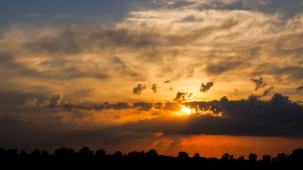 Sunset Timelaps Naranja Nubes — Vídeo de stock