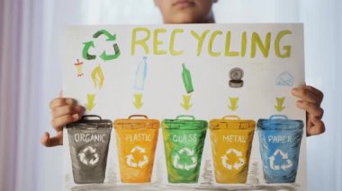 Poster tutan bir kız, geri dönüşüm