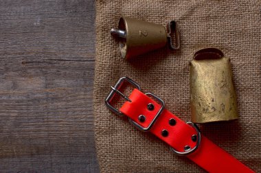 Avcılık av köpeği yalan eski kumaş ve ahşap aksesuarlar