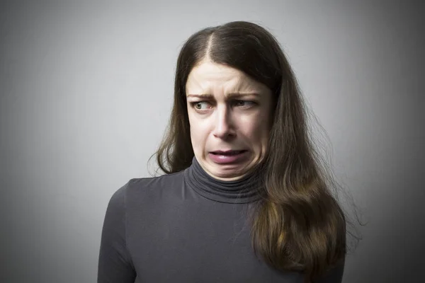 Emotion Disgust Woman Face — Stock Photo, Image