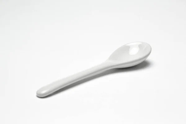 White Clean Spoon — Stock Photo, Image