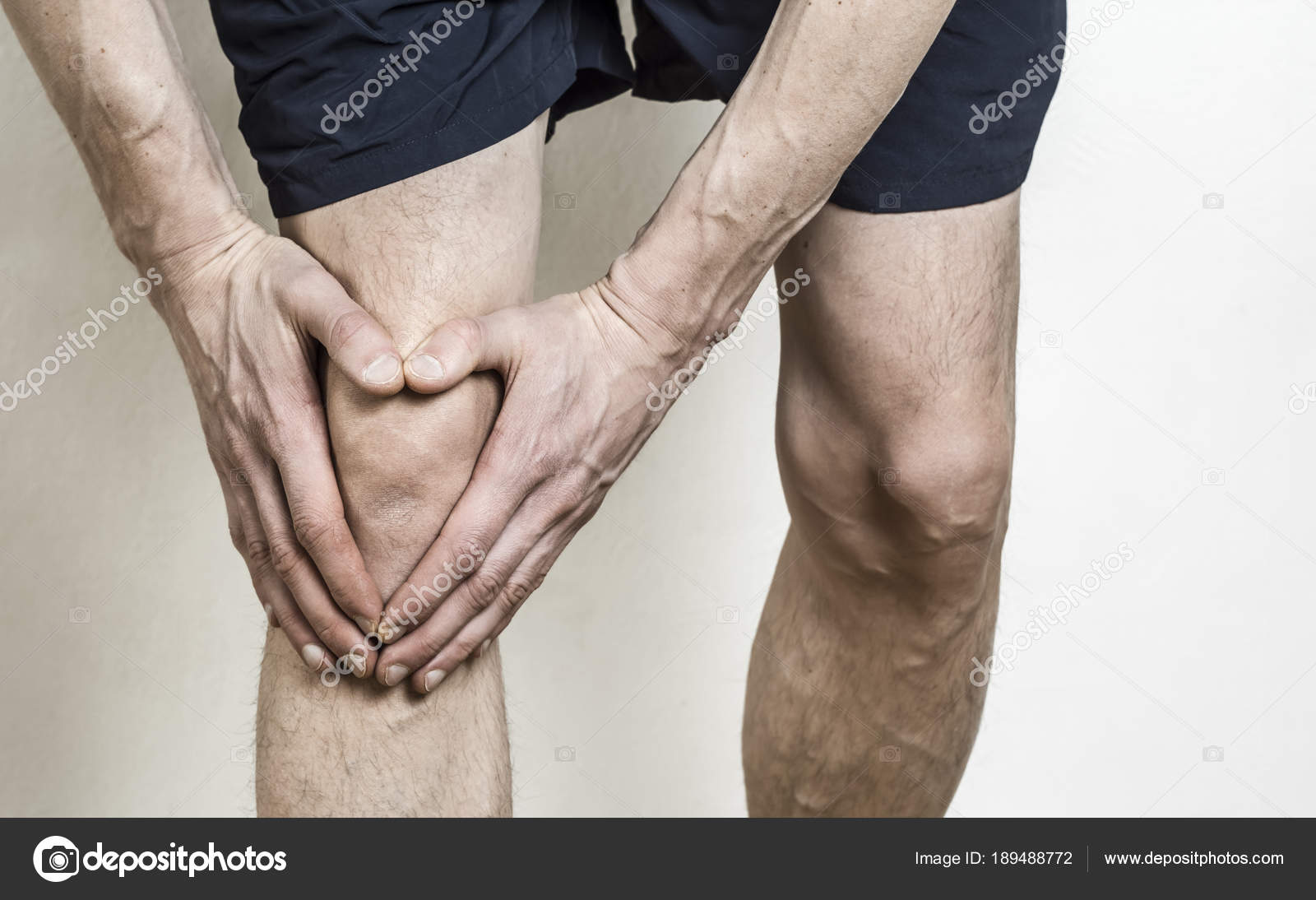 Injury Knee Joint Pain Knee Accumulation Liquid Stock Photo by
