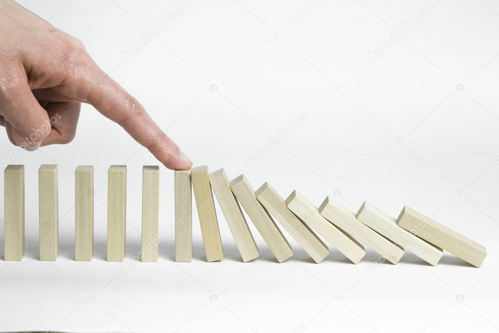 Stop the effect of falling dominoes. The concept of business stabilization