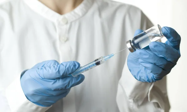 Kézi Fecskendő Vakcina — Stock Fotó