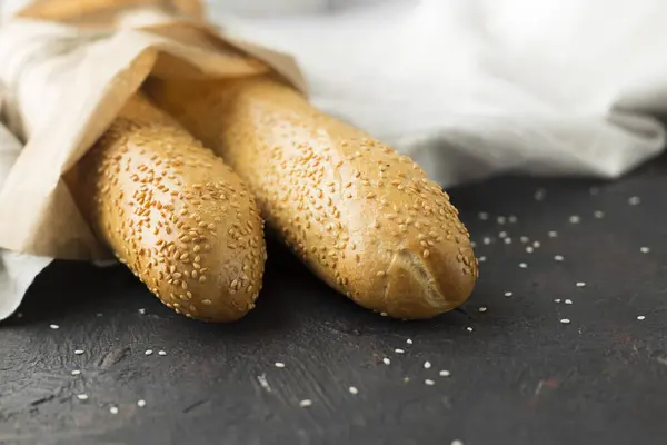 French Baked Baguettes Close — Stock Photo, Image