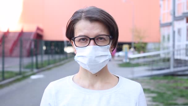 Vrouw Het Masker Portret — Stockvideo