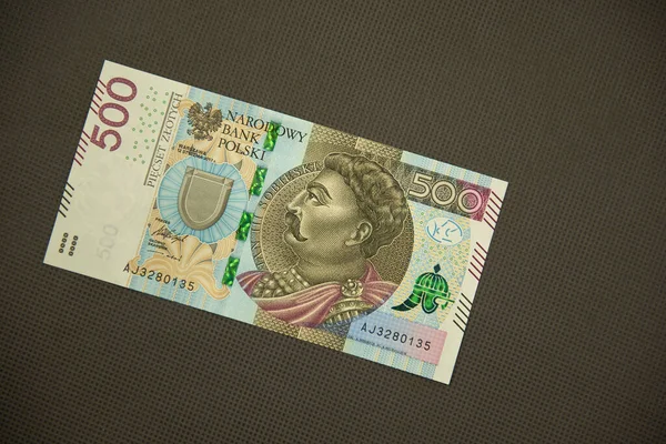Einzelne Banknote Liegt Auf Grauem Hintergrund Stockbild