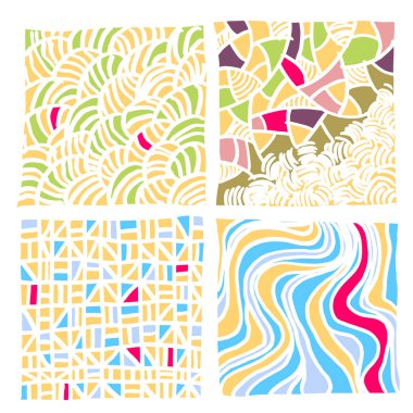 Zen arapsaçı desen / çizilmiş mozaik el resimleri - vektör