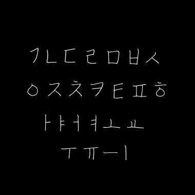 Kore alfabesi / el yazısı hat