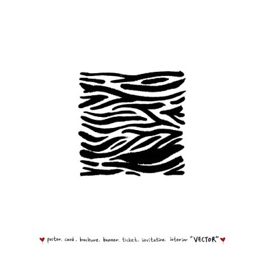 Zebra Baskı / çizilmiş desen el resimleri - vektör