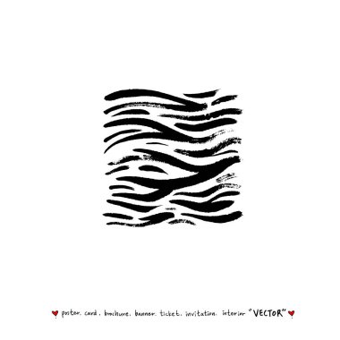 Zebra Baskı / çizilmiş desen el resimleri - vektör