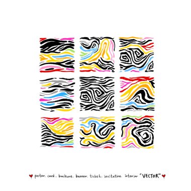 Zebra Baskı / çizilmiş desen el resimleri - vektör