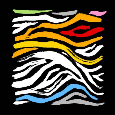 Zebra Baskı / çizilmiş desen el resimleri - vektör