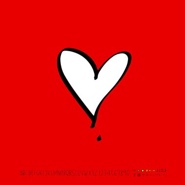 Desen kalp / çizilmiş kalp kroki el - vektör