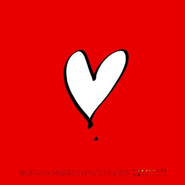 Desen kalp / çizilmiş kalp kroki el - vektör