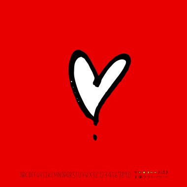 Desen kalp / çizilmiş kalp kroki el - vektör