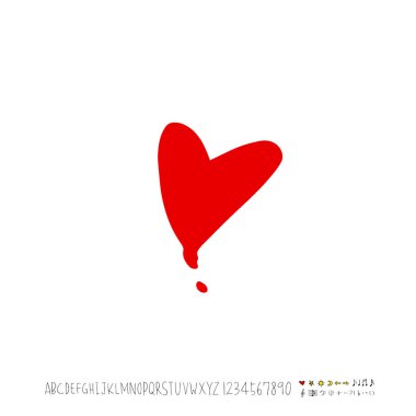 Desen kalp / çizilmiş kalp kroki el - vektör