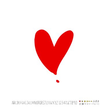 Desen kalp / çizilmiş kalp kroki el - vektör