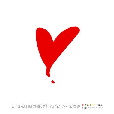 Desen kalp / çizilmiş kalp kroki el - vektör