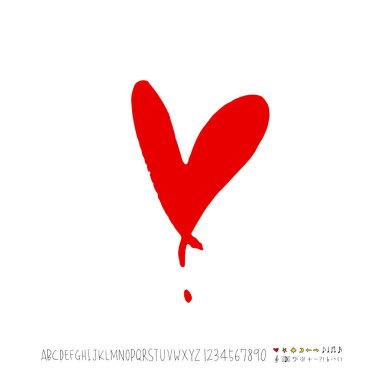 Desen kalp / çizilmiş kalp kroki el - vektör